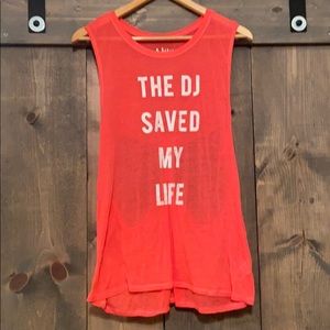 DISTRESSED swimsuit cover up/workout T. Stretchy.